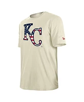 New Era Men's Cream Kansas City Royals 4th of July Flag Fill T-Shirt