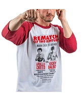 Contenders Clothing Men's White/Red Rocky Rematch of the Century 3/4-Sleeve Raglan T-Shirt