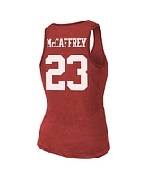 Majestic Women's Christian McCaffrey Scarlet San Francisco 49ers Name Number Tri-Blend Tank Top