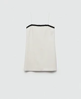 Mango Women's Contrasting Details Linen Dress