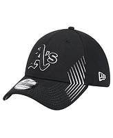 New Era Men's Black Oakland Athletics Active Dash Mark 39THIRTY Flex Hat