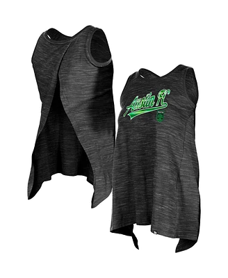 5th & Ocean Women's Black Austin Fc Athletic Cross Back Tank Top