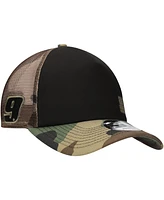 New Era Men's Black/Camo Chase Elliott Trucker 9FORTY Adjustable Hat