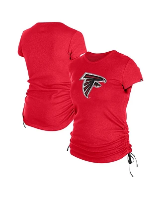 New Era Women's Red Atlanta Falcons Ruched Side T-Shirt