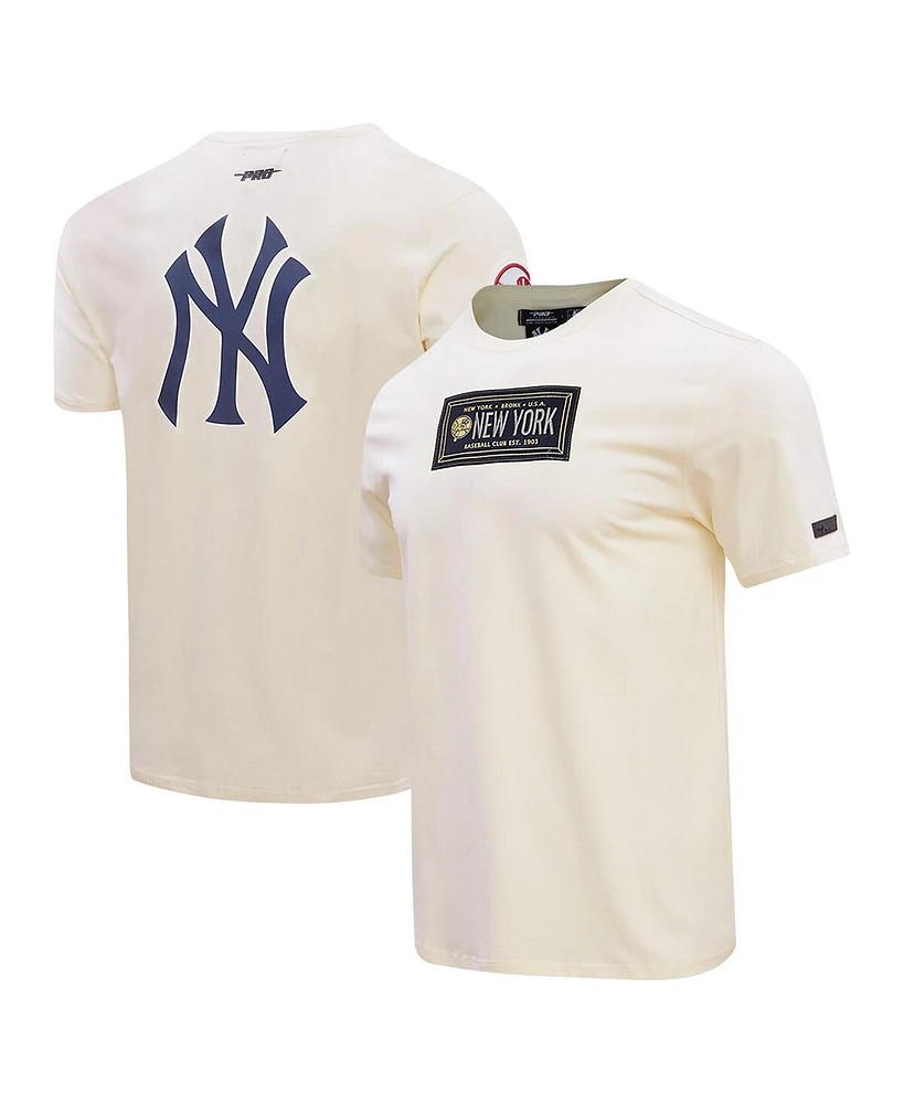 Pro Standard Men's Cream New York Yankees Club Member Badge T-Shirt