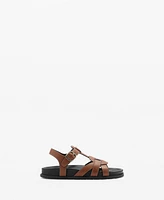 Mango Women's Leather Straps Sandals