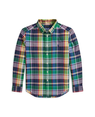 Polo Ralph Lauren Big Boys Plaid Cotton Oxford Shirt