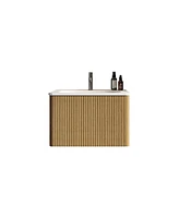 Etna 24" Striped Oak Vanity w/ White Sink