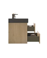 Streamdale Furniture 30" Natural Oak Vanity w/ Sink & Storage