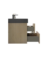 Streamdale Furniture 36" Natural Oak Vanity w/ Sink & Ample Storage