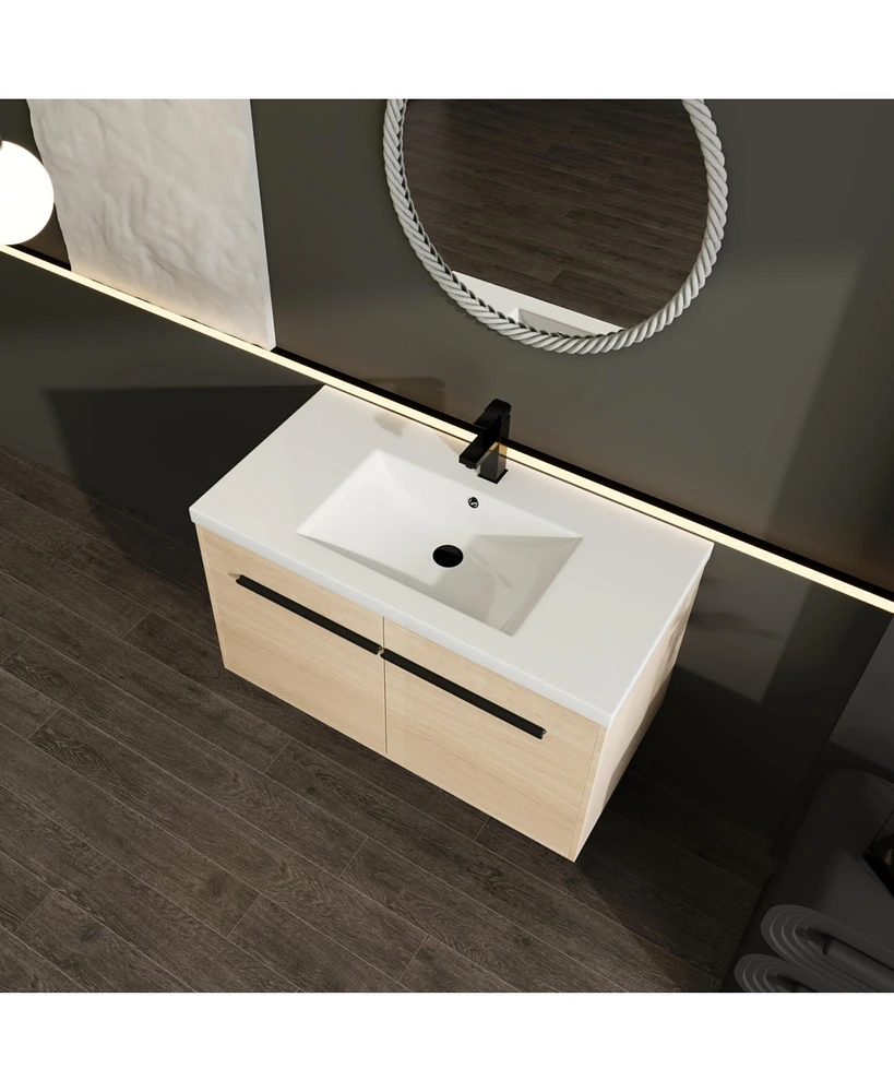 Streamdale Furniture 36" Oak Bathroom Vanity with Resin Countertop