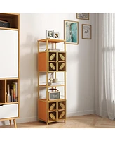 Streamdale Furniture Tall Floor Cabinet with Open Shelves and Closed Storage