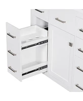 Streamdale Furniture 36" White Bathroom Vanity Cabinet with Ample Storage