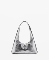 Mango Women's Leather Metallic Bag