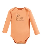 Touched by Nature Baby Boys Organic Cotton Long-Sleeve Bodysuits, Peas And Thank You