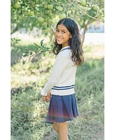 Hope & Henry Baby Girls Long Sleeve V-Neck Cricket Sweater