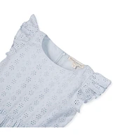 Hope & Henry Toddler Girls Organic Flutter Sleeve Tiered Eyelet Dress