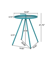 Modern Side Table With Handle And Durable Steel Frame