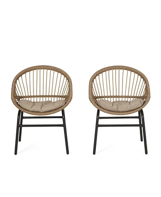 Simplie Fun Wicker Dining Chairs With Cushions (Set Of 2)