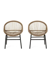 Simplie Fun Wicker Dining Chairs With Cushions (Set Of 2)