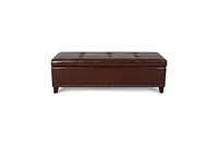 Streamdale Furniture Baltimore Contemporary Tufted Storage Ottoman With Nailhead Trim