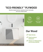 24" Wall-Mounted Vanity with Ceramic Basin