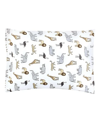 Hudson Baby Cotton Toddler Pillow Case, Modern Safari, One Size