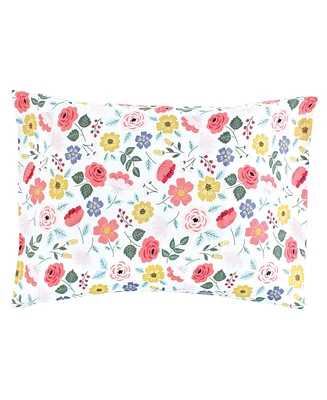 Hudson Baby Infant Girl Cotton Toddler Pillow Case, Modern Botanical, One Size