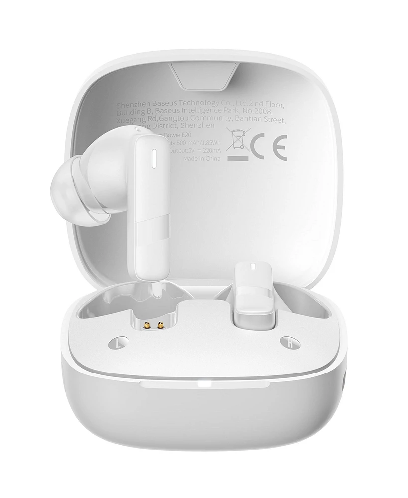 Baseus E20 Wireless Earbuds Bluetooth 5.3 Headphones in-Ear Earphones, White