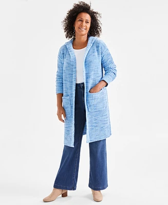 Style & Co Women's Hooded Open-Front Duster Cardigan, Created for Macy's