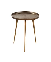 Streamdale Furniture Modern Aluminum Round Side Table With Engraved Top