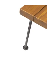 Modern Industrial Acacia Wood Bench With Hairpin Legs