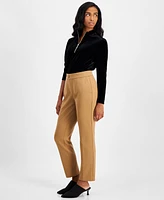 Ak Anne Klein Petite Mid-Rise Pull-On Straight-Leg Pants