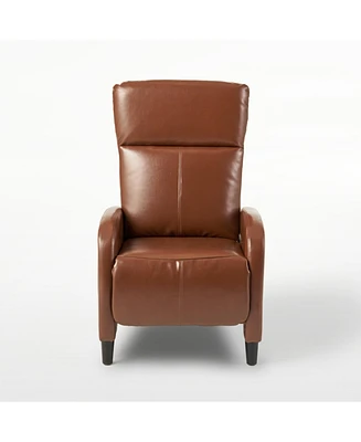 Simplie Fun Hazelnut Faux Leather Push Back Recliner