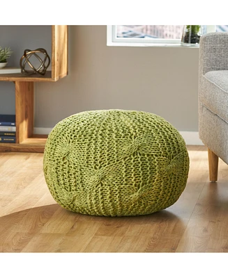 Simplie Fun Lively Cable Knit Pouf: Versatile Seating And Decor