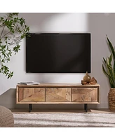 Streamdale Furniture Mango Wood Tv Stand With Iron Accents