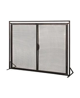 Streamdale Furniture Samantha Matte Black Iron Fireplace Screen