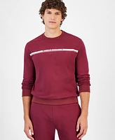 A|X Armani Exchange Men's Long Sleeve Crewneck Linear Logo Sweatshirt, Created for Macy's