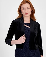 Connected Women's Velvet 3/4-Sleeve Shrug Jacket