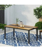 Streamdale Furniture Acacia Wood Dining Table With Industrial Frame