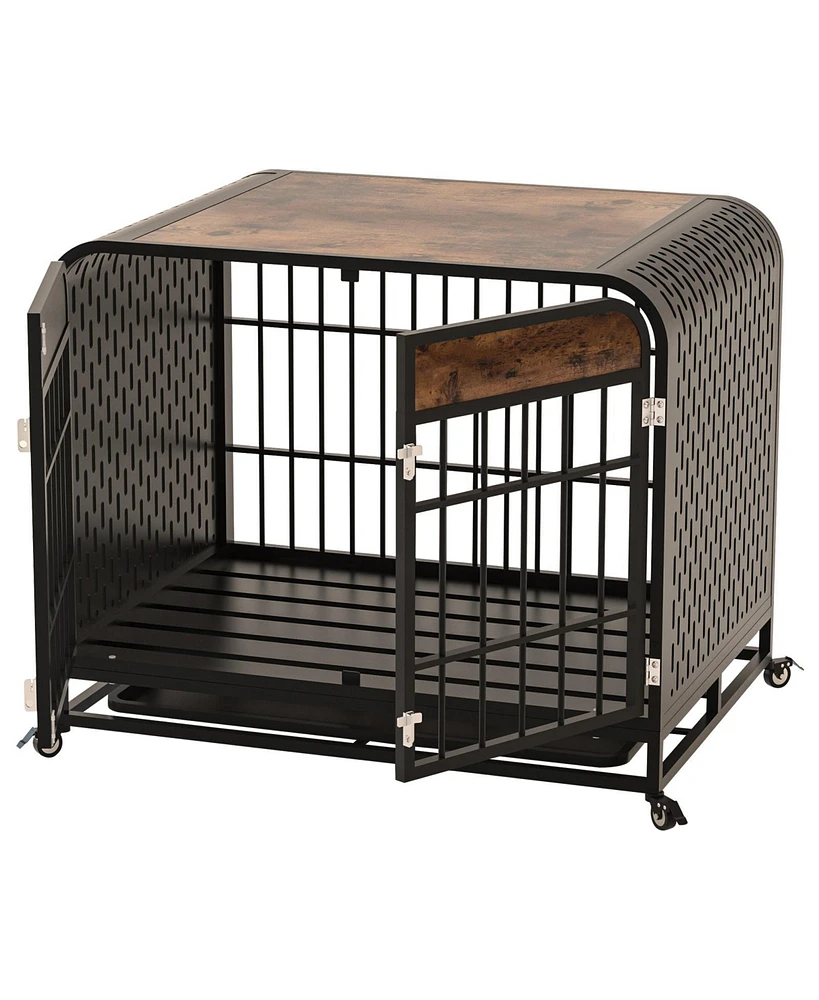 Simplie Fun Premium Dog Crate Table: Durable, Secure, Movable, Non-Toxic, Easy Assembly