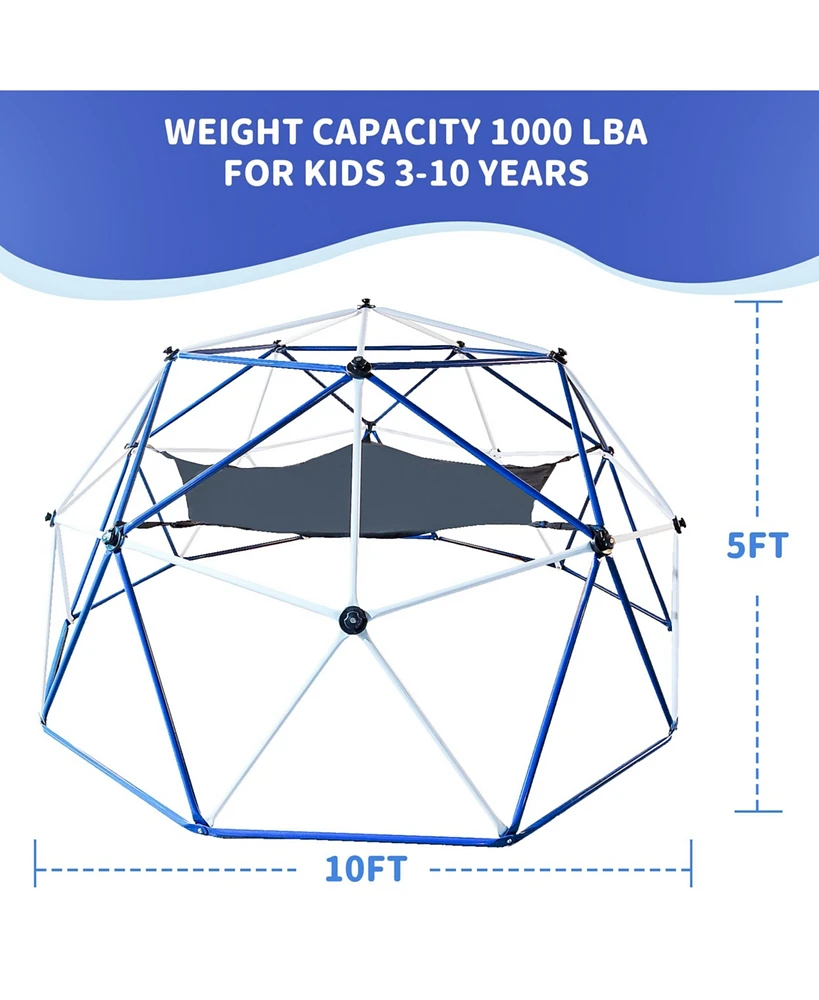 Streamdale Furniture 10FT Kids Jungle Gym Dome Climber with Hammock