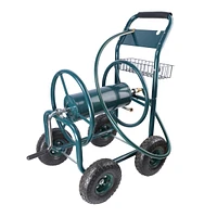 Streamdale Furniture 4-Wheel Garden Hose Reel Cart with Basket