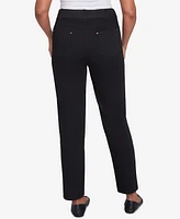 Alfred Dunner Women's Harvest Moon Super Stretch Faux Fly Denim Medium Length Pants