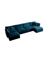 Streamdale Furniture Premium Chenille U-Shape Sectional Sofa with Ottomans