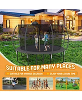 Streamdale Furniture 12' Trampoline with Safety Net & Basketball Hoop