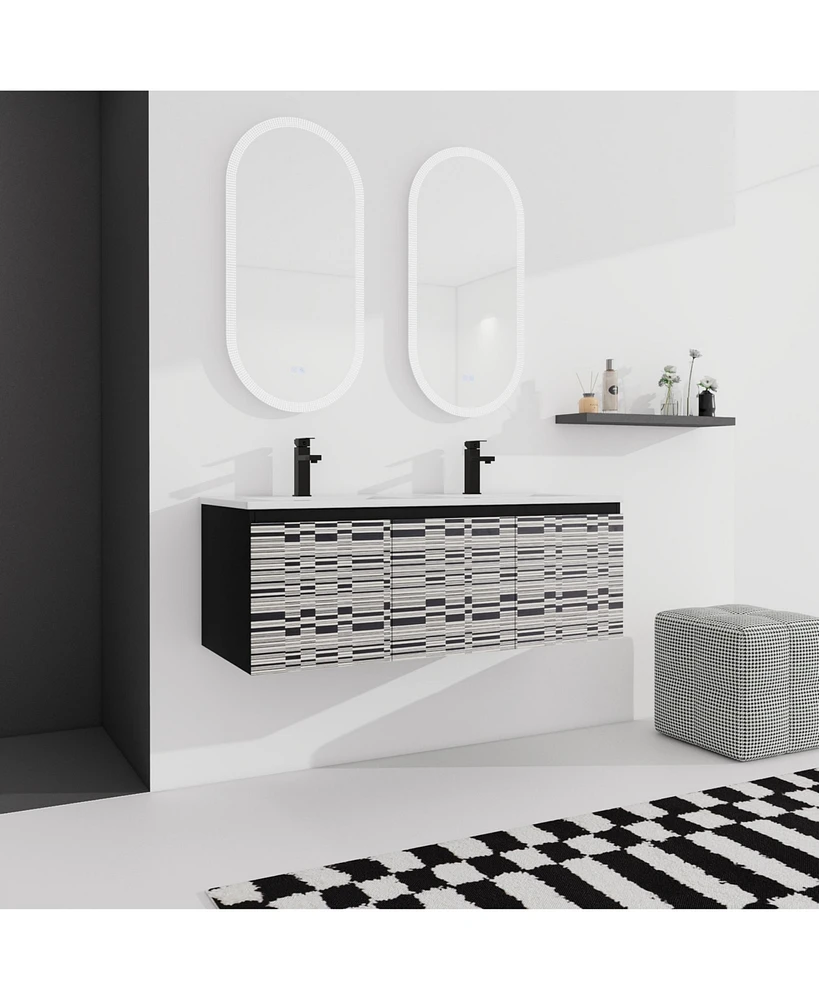 48'' Wall-Mounted Bathroom Vanity with Soft-Close Doors