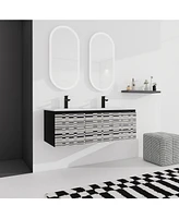 48'' Wall-Mounted Bathroom Vanity with Soft-Close Doors