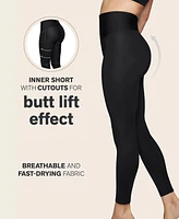 Leonisa Women's Sculpting Shaper Legging with Butt-Lifting Inner Shorts