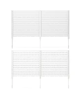 Outdoor Privacy Fence Screen with 5 Ground Stakes for Garden Yard Patio
